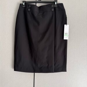 H&M Black Pencil Skirt with Button Detail